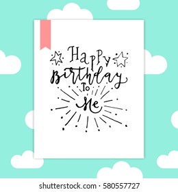 Wonderful handwritten Birthday wishes for amazing  greeting cards.Happy Birthday card design elements.Hand drawn lettering typography for your designs:t-shirts,bags,posters, invitations, cards, etc. 