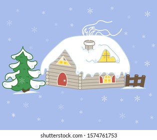 Wonderful House In The Christmas Forest