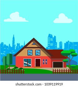 A wonderful house concept. Flat style vector illustration.