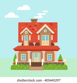 Wonderful house vector flat