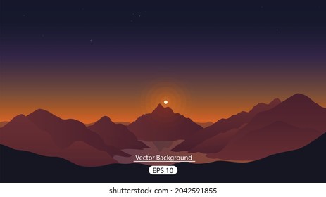 wonderful landscape vector background design 