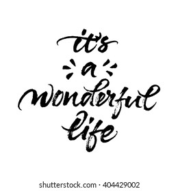 Wonderful Life Modern Brush Calligraphy Rough Stock Vector (Royalty ...