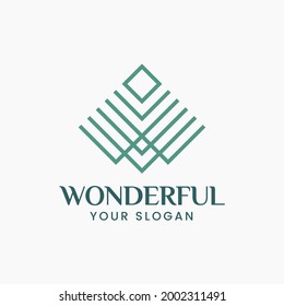 Wonderful logo design with simple line art style