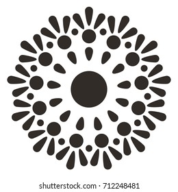 Wonderful Mandala Decoration Ornament. Black on White Background. 