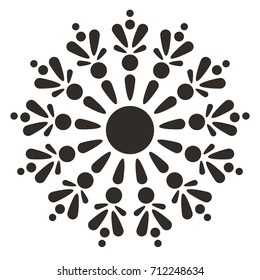 Wonderful Mandala Decoration Ornament. Black on White Background. 