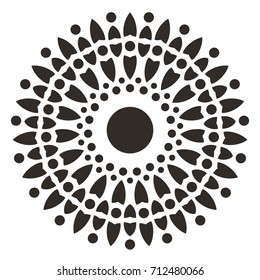 Wonderful Mandala Decoration Ornament. Black on White Background.
