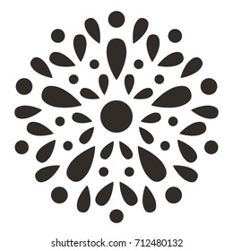 Wonderful Mandala Decoration Ornament. Black on White Background.