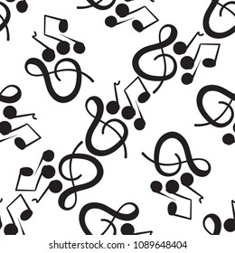 A wonderful musical pattern on a white background. You can use for fabric, wallpaper, posters.