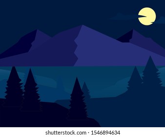 wonderful night illustration background vector