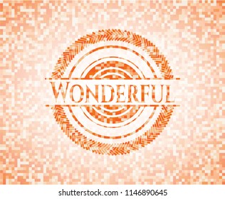 Wonderful orange mosaic emblem