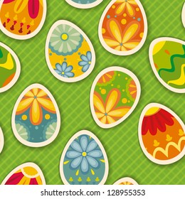 Wonderful ornamental eggs for Easter. Easter card SEAMLESS PATTERN