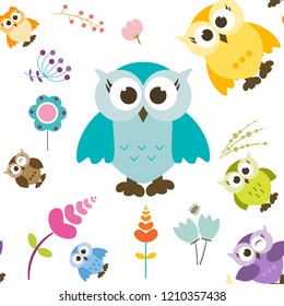 Wonderful owls pattern