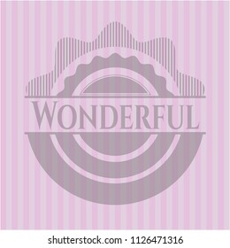 Wonderful pink emblem. Vintage.