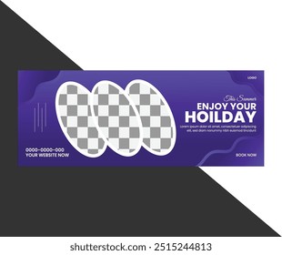 wonderful place tour travel marketing, vector graphic design facebook cover templa