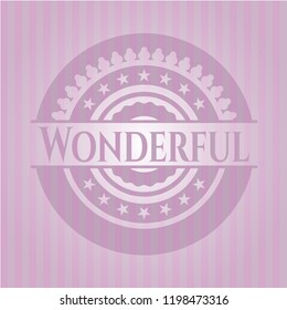 Wonderful realistic pink emblem