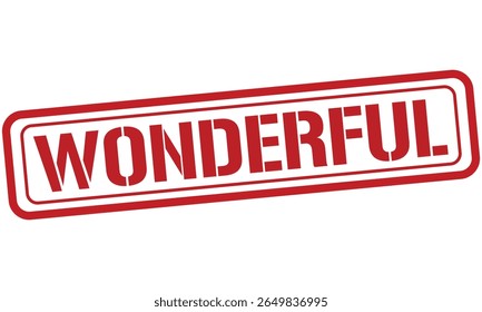 WONDERFUL red stamp text vector, rubber stamp