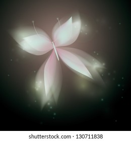 Wonderful rosy butterfly / Enchanting deep emerald background