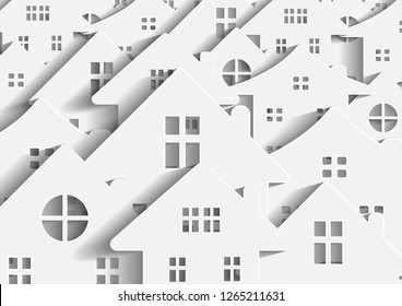 Wonderful scene Snow village 3d Vector illustration. - Vector