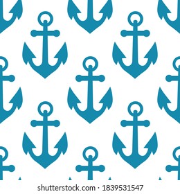 
Maravilloso patrón impecable con anclas azules sobre un fondo blanco. Artículos marinos de estilo plano.
Ilustración vectorial de existencias para la decoración y el diseño, textiles,
papel tapiz, papel envolvente