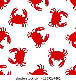 Wonderful seamless pattern with sea crab on a white background. Marine reptiles in a flat style. Cartoon wildlife for web pages.
Stock vector illustration for decor and design, textiles,
wallpaper