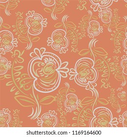 wonderful seamless vector of floral and geometrical pattern. with paisley, stylized leaf and flower ornaments. great for wallpaper, packaging paper, wrapping, textile, diary cover and other prints