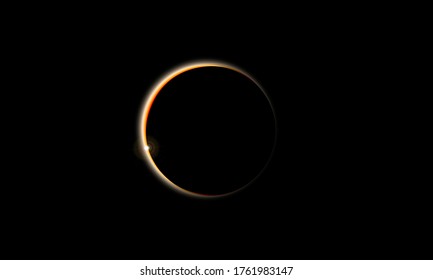 maravilloso eclipse solar en el cielo negro