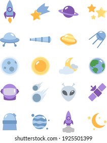 Wonderful space, illustration, vector on white background.
