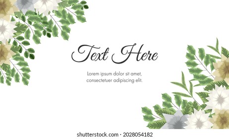 Wonderful spring floral background template with delicate flowers, leaves, vines for web, banners, posters, social media, apps, design and internet ads, invites - colorful Vector Illustration.