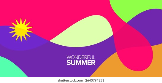 Wonderful summer travel. vector illustration. Background, hd layout, banner, poster, greeting card, template design