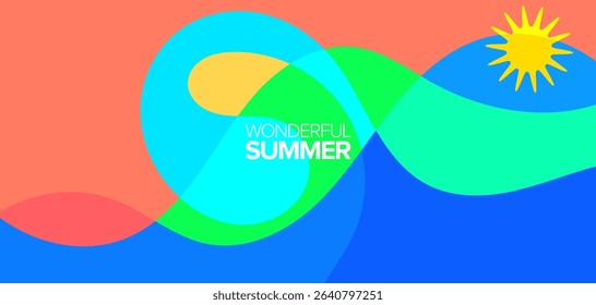 Wonderful summer travel. vector illustration. Backgrounds, hd layout, banner, poster, greeting card, template design