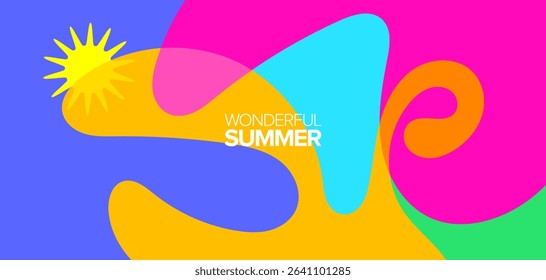 Wonderful summer travel. vector illustration. Background, hd layout, banner, poster, greeting card, template designs