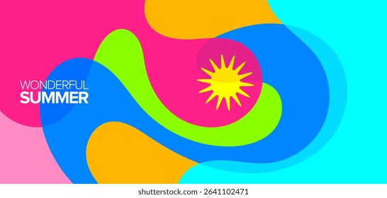 Wonderful summer travel. vector illustration. Backgrounds, hd layout, banner, poster, greeting card, template designs
