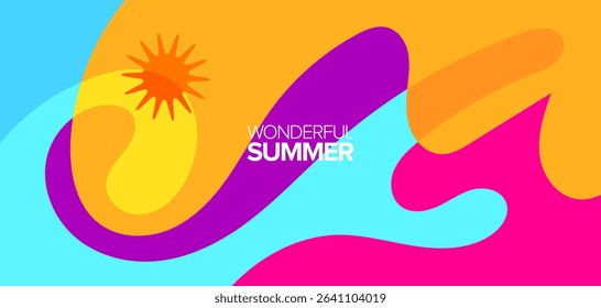Wonderful summer travel. vector illustration. Background, hd layout, banner, poster, greeting cards, template design