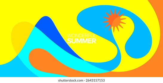 Wonderful summer travel. vector illustration. Background, hd layout, banner, poster, template design, greeting card