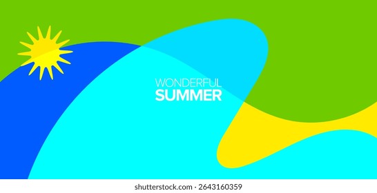 Viagem de verão maravilhosa. ilustração vetorial. Planos de fundo, layout de alta definição, banners, cartaz, design de modelo, cartão de saudação