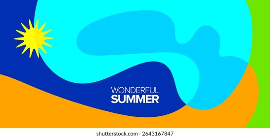 Viagem de verão maravilhosa. ilustração vetorial. Plano de fundo, layout de alta definição, banners, cartaz, design de modelo, cartão de saudação