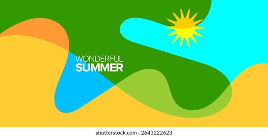 Viagem de verão maravilhosa. ilustração vetorial. Plano de fundo, layout de alta definição, banners, cartaz, designs de modelos, cartão comemorativo