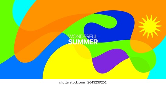 Viagem de verão maravilhosa. ilustração vetorial. Planos de fundo, layout de alta definição, banner, cartaz, design de modelo, cartões comemorativos