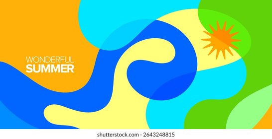 Maravilhosa viagem de verão. Ilustrações vetoriais. Planos de fundo, layout de alta definição, banner, cartaz, design de modelo, cartão de mensagem