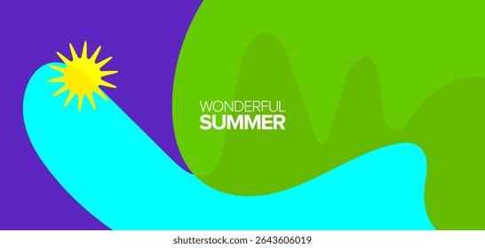 Maravilhosa viagem de verão. Ilustrações vetoriais. Planos de fundo, layout de alta definição, banner, cartaz, design de modelo, cartões comemorativos