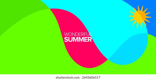 Maravilhosa viagem de verão. Ilustrações vetoriais. Plano de fundo, layouts em alta definição, banner, cartaz, design de modelo, cartões comemorativos