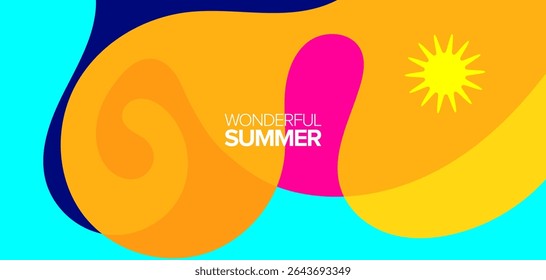 Wonderful summer travel. vectors illustration. Background, layout, banner, poster, template design, greetings card