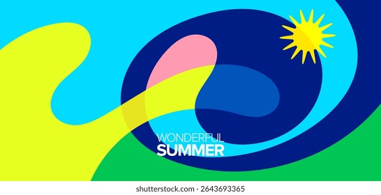 Wonderful summer travel. vectors illustration. Background, layout, banner, poster, template design, greetings card