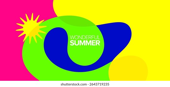 Maravilhosa viagem de verão. ilustração de vetores. Planos de fundo, layout, banners, cartaz, design de modelo, cartão de saudação