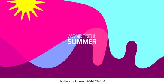 Maravilhosa viagem de verão. ilustração de vetores. Plano de fundo, layouts, banners, cartazes, designs de modelos, cartão de saudações