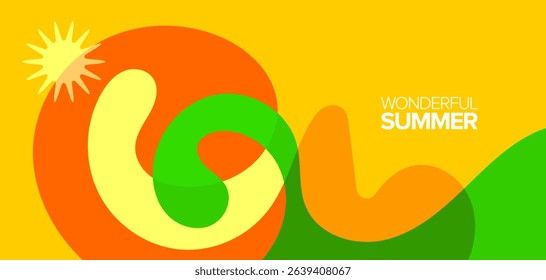 Wonderful summer. vector illustration. Background, hd layout, banner, poster, greeting card template design