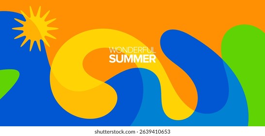 Wonderful summer. vector illustration. Background, hd layout, banner, poster, greeting card template