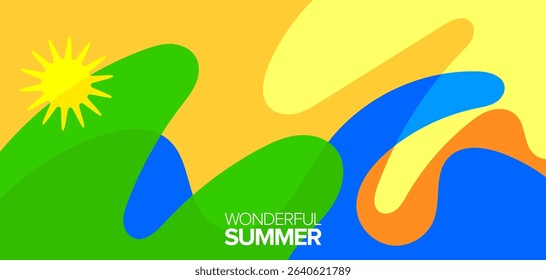 Wonderful summer. vector illustration. Background, hd layout, banners, poster, greeting card template designs