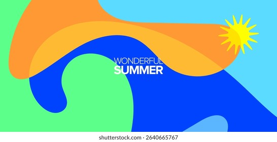 Wonderful summer. vector illustration. Background, hd layout, banner, poster, greeting cards templates design
