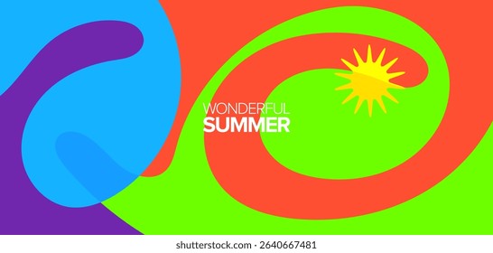 Wonderful summer. vector illustration. Background, hd layout, banner, poster, greeting cards, template design